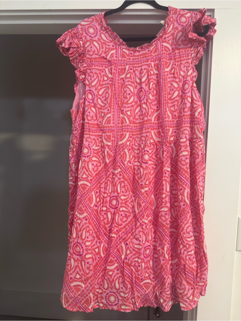 Vineyard Vines Pink Patterned Flutter Sleeve Sundress